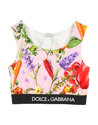 DOLCE&GABBANA Top Pink 90% Cotton, 10% Elastane, Polyester, Polyamide