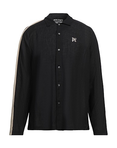 PALM ANGELS Linen shirt Black 100% Linen, Cotton, Polyester