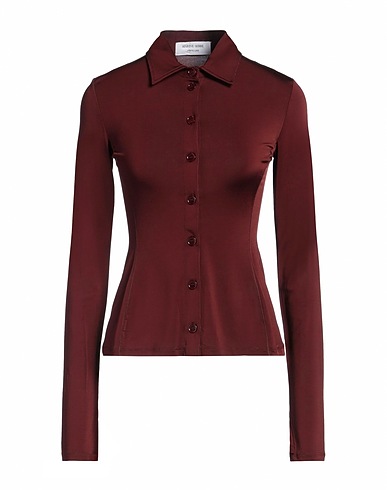 MARINE SERRE Solid colour shirts & blouses Brown 95% Viscose, 5% Elastane