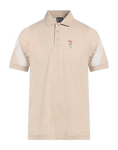 EA7 Polo shirt Beige 100% Cotton