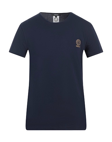 VERSACE Undershirt Midnight blue 94% Cotton, 6% Elastane