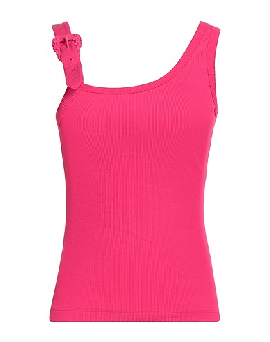 VERSACE JEANS COUTURE Tank top Fuchsia 95% Cotton, 5% Elastane