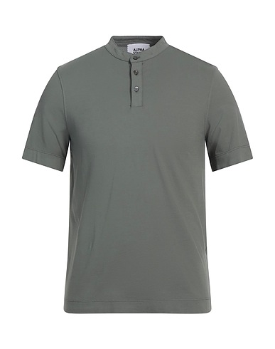 ALPHA STUDIO T-shirt Sage green 98% Cotton, 2% Elastane