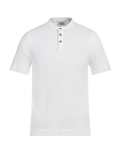 ALPHA STUDIO T-shirt White 98% Cotton, 2% Elastane