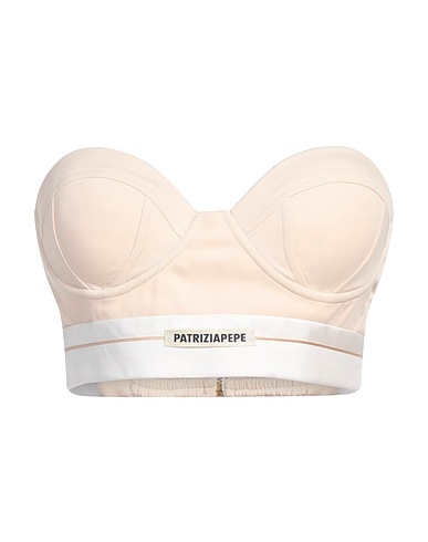 PATRIZIA PEPE Bustier Beige 91% Polyester, 9% Elastane, Cotton, Viscose