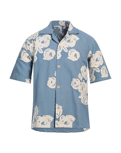 SUNFLOWER Patterned shirt Light blue 80% Cotton, 16% Polyester, 4% Other Fibres