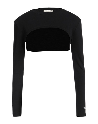 HINNOMINATE Crop top Black 97% Cotton, 3% Elastane