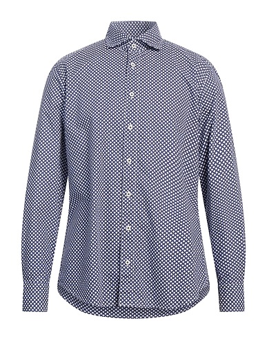 BASTONCINO Patterned shirt Navy blue 100% Cotton