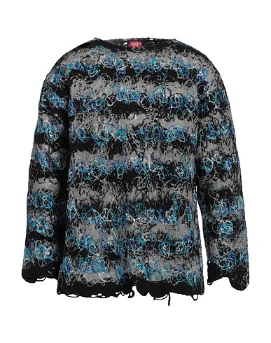 VITELLI Felpa Nero Lana, Lana mohair, Poliammide, Poliestere, Seta