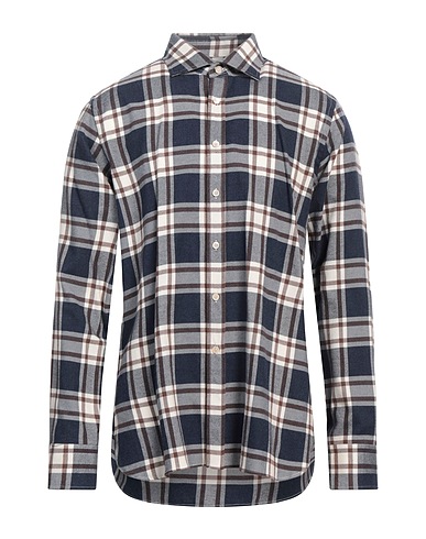 ALESSANDRO GHERARDI Checked shirt Slate blue 100% Cotton