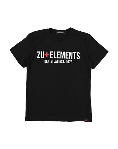 ZU+ELEMENTS T-shirt Nero 94% Cotone, 6% Elastan