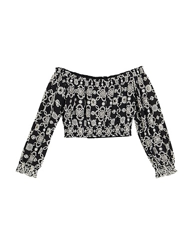 ISABELLE BLANCHE Paris Off-the-shoulder top Black 100% Cotton