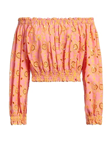 ISABELLE BLANCHE Paris Off-the-shoulder top Pink 100% Cotton