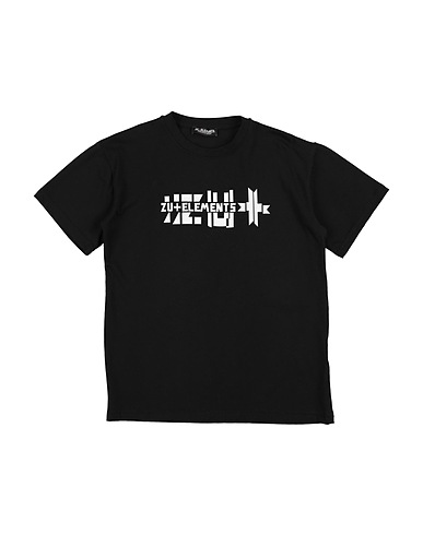 ZU+ELEMENTS T-Shirt Schwarz 94% Baumwolle, 6% Elastan