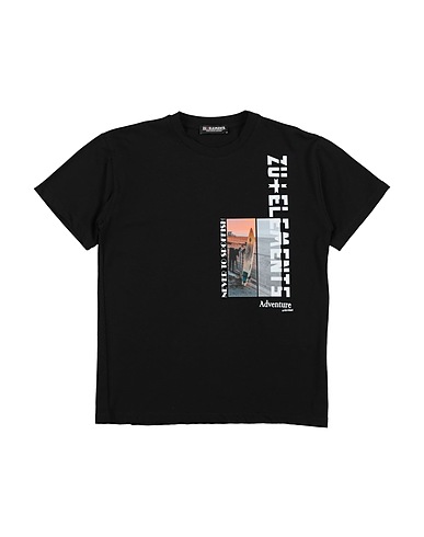 ZU+ELEMENTS T-Shirt Schwarz 94% Baumwolle, 6% Elastan