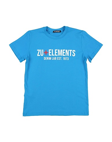 ZU+ELEMENTS T-Shirt Azurblau 94% Baumwolle, 6% Elastan