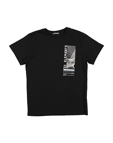 ZU+ELEMENTS T-shirt Black 95% Cotton, 5% Elastane