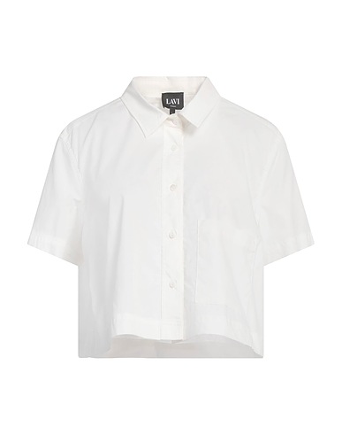 LAVI COUTURE Chemises et chemisiers de couleur unie Blanc 96% Coton, 4% Élasthanne