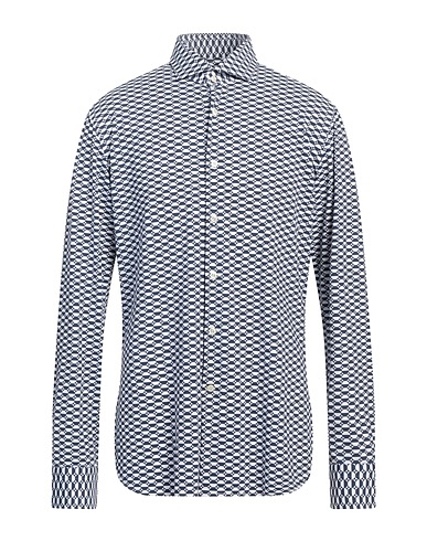 TINTORIA MATTEI 954 Patterned shirt Navy blue 85% Polyamide, 15% Elastane