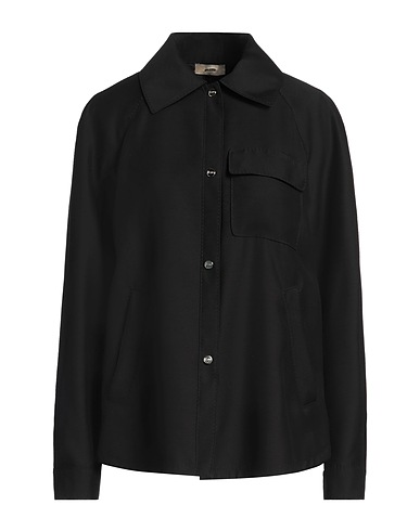HERNO Solid colour shirts & blouses Black 70% Virgin Wool, 30% Silk