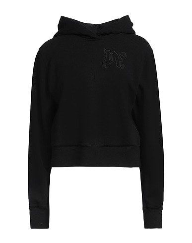 PALM ANGELS Hooded track jacket  Black 100% Cotton, Elastane, Polyester