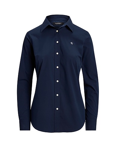 LAUREN RALPH LAUREN Solid color shirts & blouses Easy Care Stretch Cotton Shirt
 Navy 95% Cotton, 5% Elastane