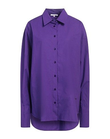 PATRIZIA PEPE Solid colour shirts & blouses Purple 97% Cotton, 3% Elastane