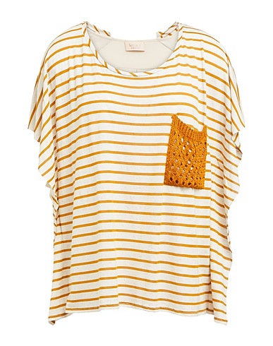 FERRANTE Ｔシャツ キャメル レーヨン 85% / リネン 15% / ポリエステル