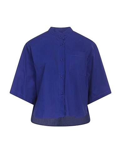 FORTE_FORTE Solid color shirts & blouses Navy 100% Cotton