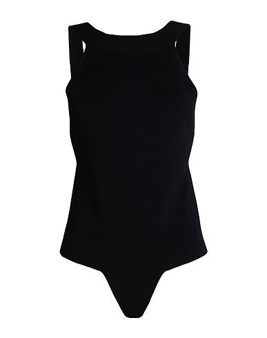 KHAITE TOPWEAR Black 75% Viscose, 15% Polyester, 8% Polyamide, 2% Elastane