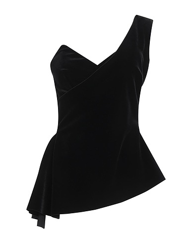 CHIARA BONI LA PETITE ROBE One-shoulder top Black 45% Polyester, 35% Polyamide, 20% Elastane