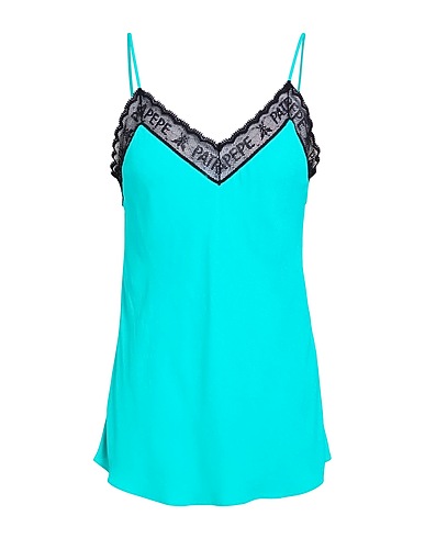 PATRIZIA PEPE Camisole Turquoise 100% Viscose, Cotton, Polyamide