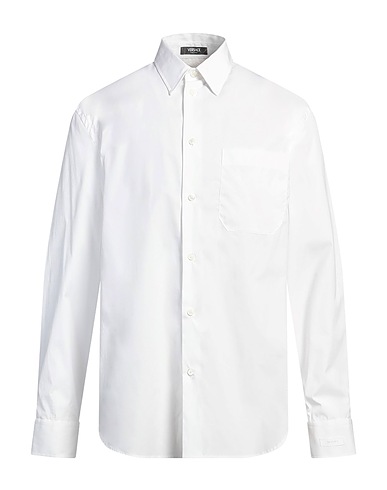 VERSACE Hemd mit Muster Weiß 100% Baumwolle, Seide
