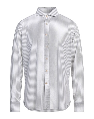 ALESSANDRO GHERARDI Striped shirt Light grey 100% Cotton