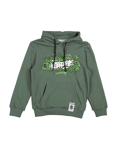 BIKKEMBERGS Hooded track jacket  Military green 100% Cotton