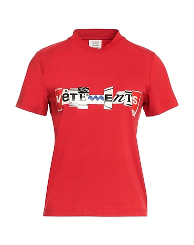 VETEMENTS T-shirt Red 97% Cotton, 3% Elastane