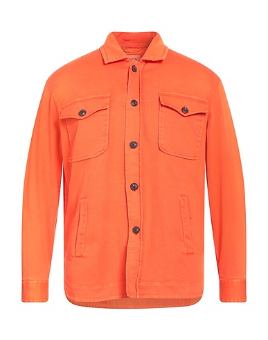 TINTORIA MATTEI 954 Denim shirt Orange 98% Cotton, 2% Elastane