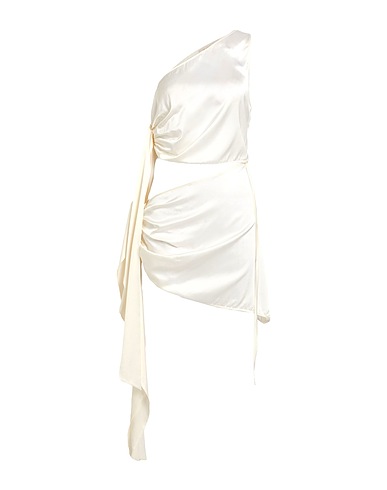 MATÉRIEL One-shoulder dress Off white 94% Silk, 6% Elastane