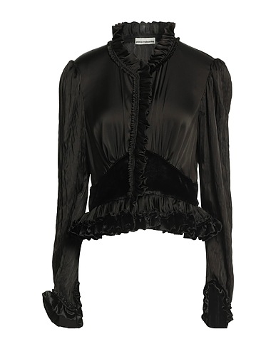 RABANNE Solid colour shirts & blouses Black 100% Polyester