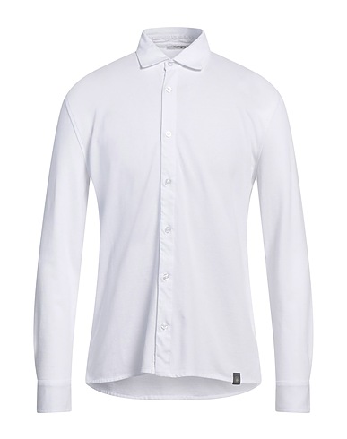 KANGRA Solid colour shirt White 97% Cotton, 3% Elastane