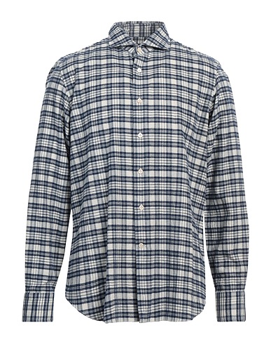 ALESSANDRO GHERARDI Checked shirt Midnight blue 100% Cotton