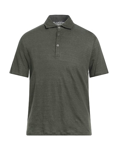 KANGRA Polo shirt Military green 100% Linen