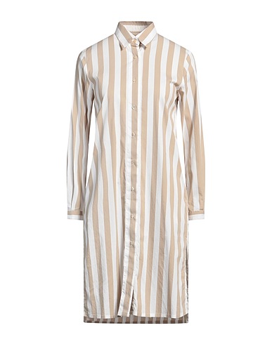 XACUS ストライプ柄シャツ ベージュ コットン 72% / ナイロン 25% / ポリウレタン 3%