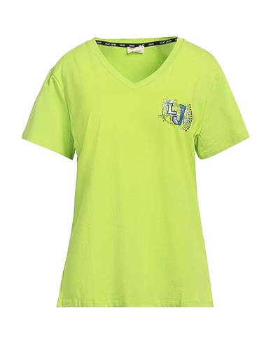 LIU •JO Basic T-Shirt Lime green 95% Cotton, 5% Elastane