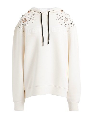 FERRARI Hooded sweatshirt Ivory 82% Viscose, 14% Polyurethane, 4% Elastane