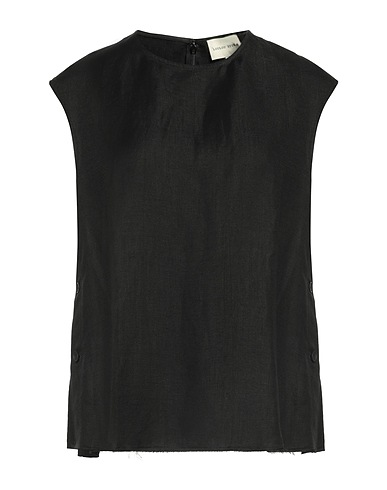 LOULOU STUDIO 탑 블랙 56% 리넨, 44% 비스코스