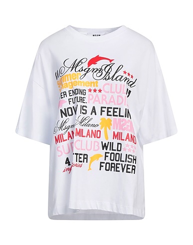MSGM TOPS & TEES White 100% Cotton