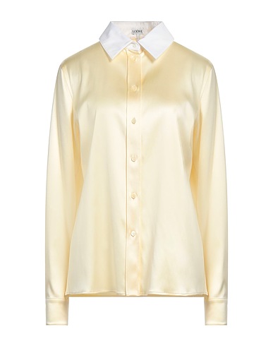 LOEWE Solid colour shirts & blouses Pastel yellow 96% Silk, 4% Elastane, Cotton