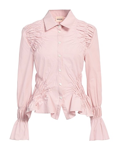 KHAITE Solid color shirts & blouses Pink 100% Cotton
