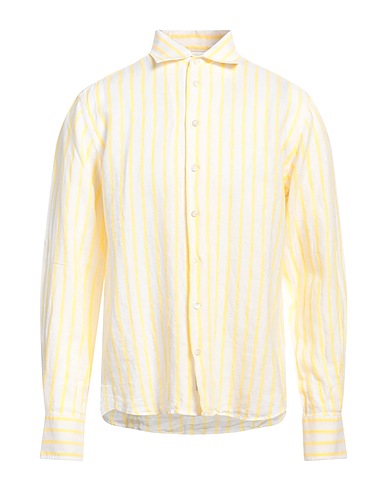 PIACENZA CASHMERE 1733 Camicia a righe Giallo 100% Lino